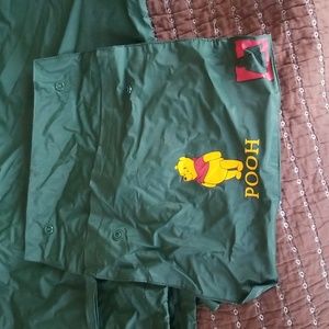 Vintage Pooh Bear Rain Jacket from The Disney Catalog Hunter Green one size fits